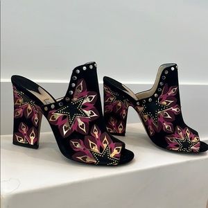 Jimmy Choo Black Suede “Hustle 100” Mules